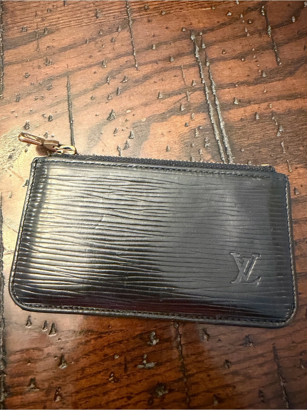 Louis Vuitton Black Epi Leather Zip Card Pouch